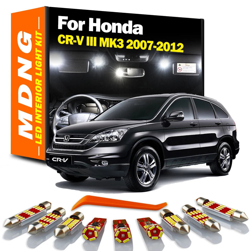 12-Piece LED Interior Light Kit for Honda CRV CR-V III MK3 - Canbus Error-Free Bulbs | AUTOKITSHOP