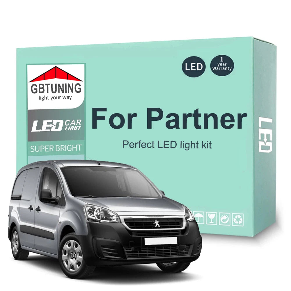 LED Interior Light Kit for Peugeot Partner MK1 MK2 MK3 I II III 1996-2019 - Canbus Dome Map Door Trunk Bulbs | AUTOKI...