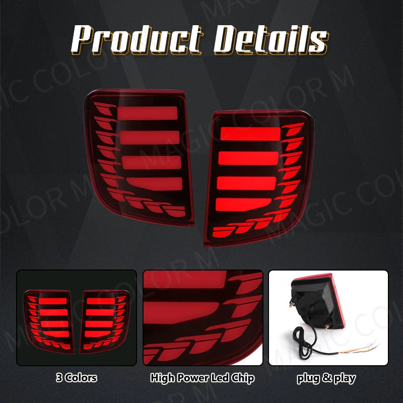 For Toyota Land Cruiser LC200 2008 - 2015 LED Rear Bumper Reflector Warning Brake Light Tu | AUTOKITSHOP