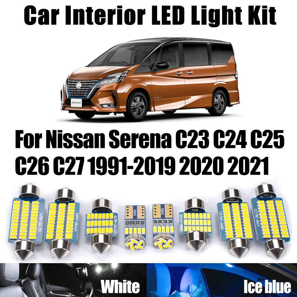 LED Interior Light Kit for Nissan Serena C23 C24 C25 C26 C27 1991- 2018 - Canbus Dome Map Door Trunk Bulbs | AUTOKITSHOP