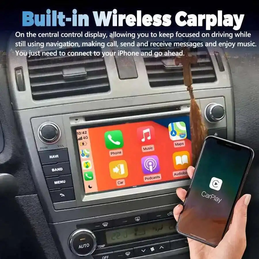 Multimedia Video Player 7inch AI Voice CarPlay Android 15 Car Radio Stereo For Toyota Aven