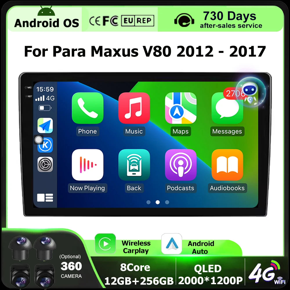 Android 16 Auto For Para Maxus V80 2012 - 2017 Car Radio Multimedia Video Player GPS Navig