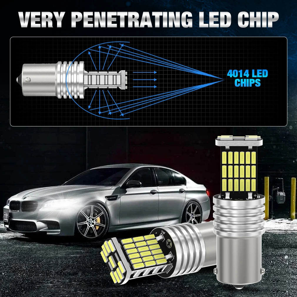 P21W LED Light Bulbs BA15S 1156 BAY15D 1157 P21/5W LED Signal Light Canbus BAU15S PY21W T2