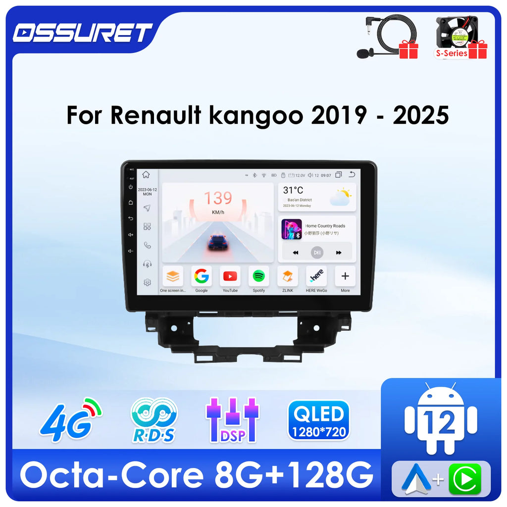 Android 13 Auto Car Radio for Renault kangoo 2019 - 2025 Autoradio Mutimedia Video player