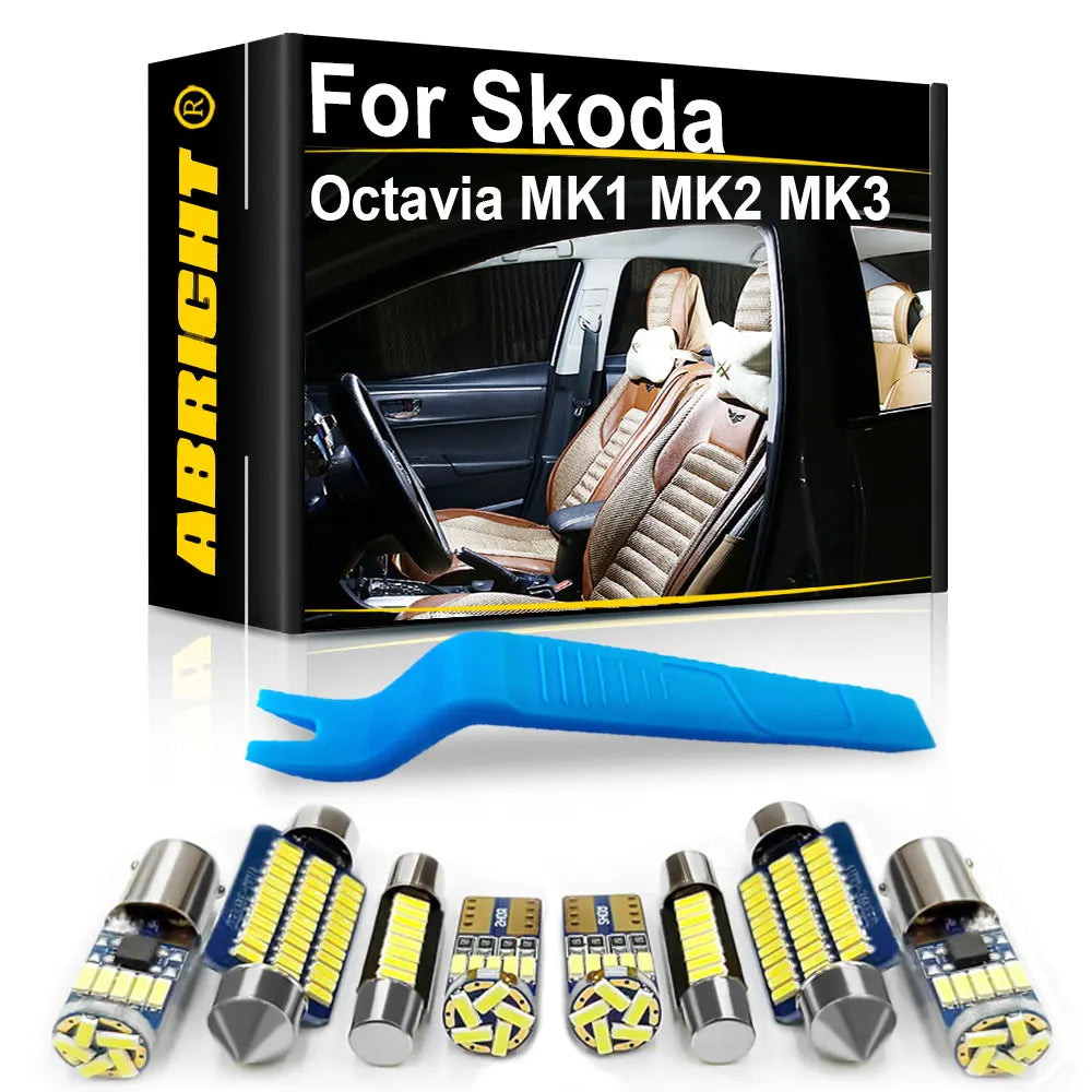 LED Interior Light Kit for Skoda Octavia MK1 MK2 MK3 1 2 3 RS A5 A7 1U 1U2 1Z 1Z3 5E3 5E5 Combi - Canbus Error-Free B...