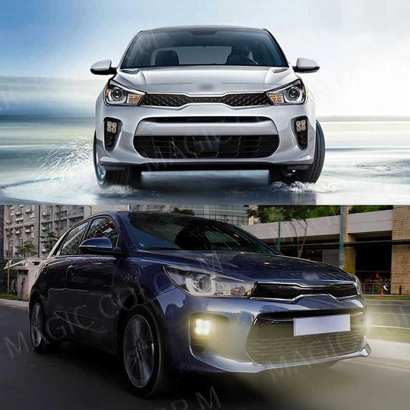 DRL For Kia RIO 2017 2018 2019 2020 Led Daytime Running Lights Daylight Turn Signal Headli | AUTOKITSHOP