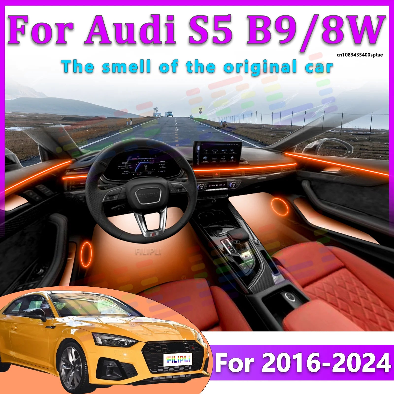 RGB - Ambient Light - for Audi B9 S5 2016-2024 - App Control - Car Interior Lighting | AUTOKITSHOP
