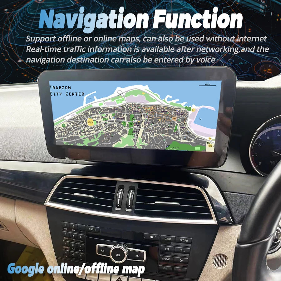 10.25Inch RHD Navi Car Radio For Mercedes Benz C Class W204 2011-2014 CarPlay BT Android 1
