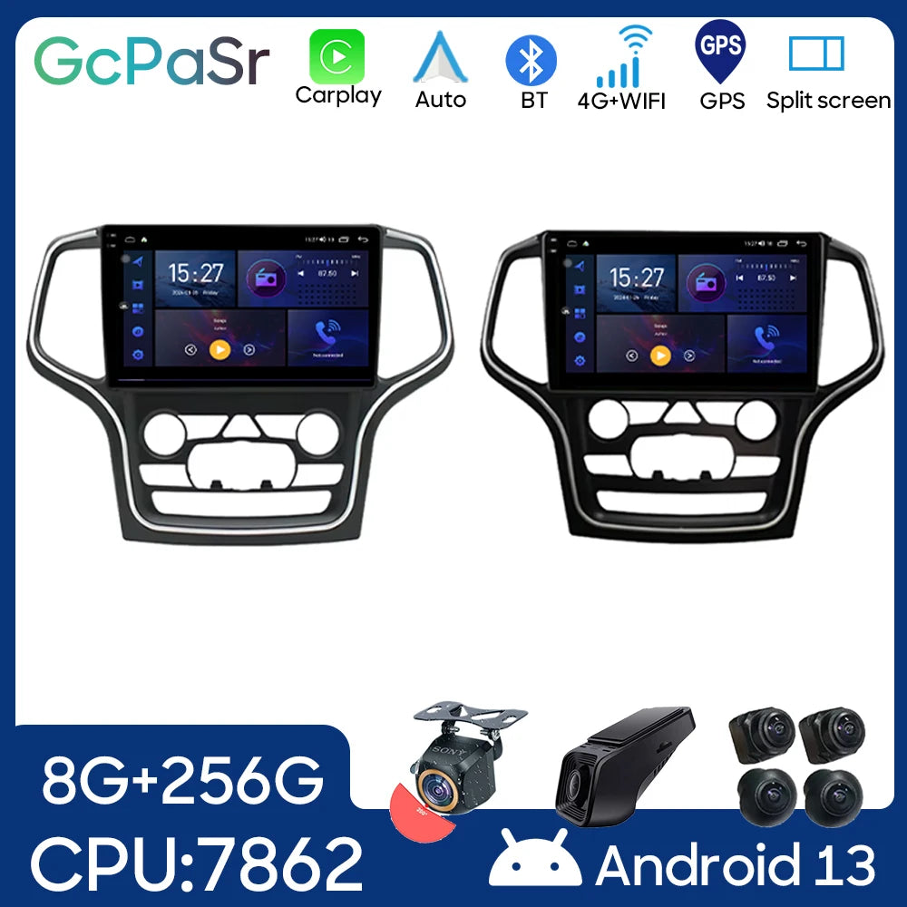 Head Unit Screen For Jeep Grand Cherokee WK2 2014 Android 13 Auto Radio Carplay Car Multim