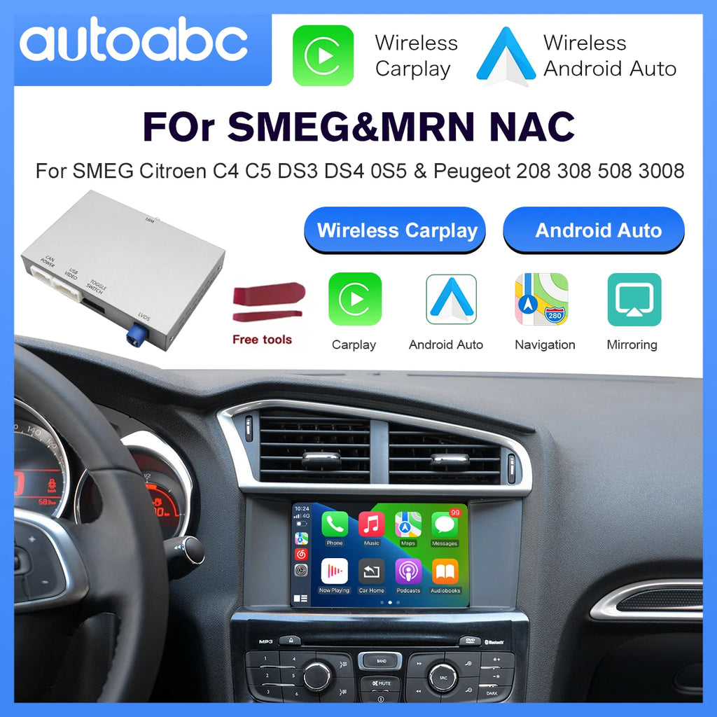 Wireless Carplay Android Auto Fits For Peugeot&Citroren SMEG&MRN 208 308 508 3008&C4 DS3 D | AUTOKITSHOP