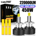 450W 220000LM H4 H7 Led Headlight Bulb 360 Mini H1 H8 H11 Fog Light 9012 Hir2 9006 HB4 HB3