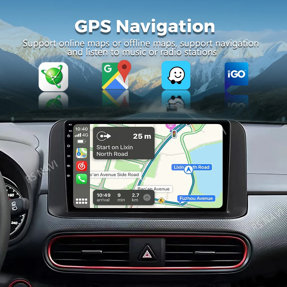 Qualcomm Android 16 Carplay Auto Car Radio For Hyundai Encino Kona 2018 2019-2022 Multimed