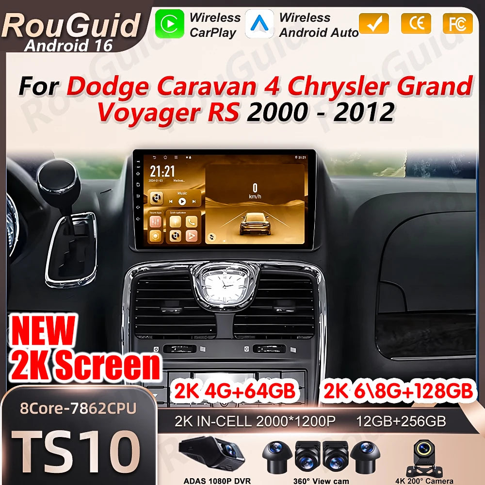 Android 16 Car Radio For Chrysler Grand Voyager 5 2011 2012 2013 - 2017 GPS Navigation BT  | AUTOKITSHOP