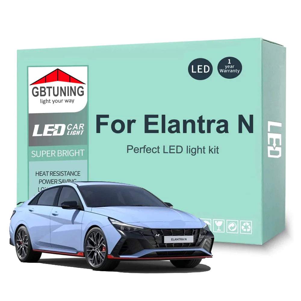 10-Piece LED Interior Light Kit for Hyundai Elantra N - Canbus Error-Free Bulbs | AUTOKITSHOP