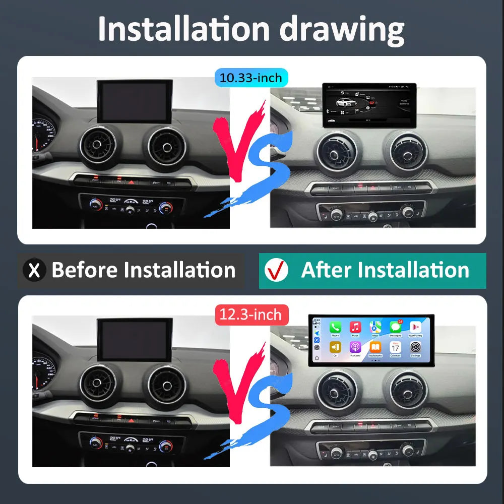 12.3 '' Android 16 for Audi Q2L 2018 - 2024 Car Radio Multimedia Player Bluetooth 4G QLED