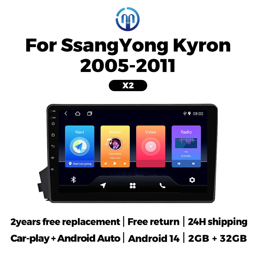 9 Inch Android Car Radio Multimedia Player for Ssangyong Actyon Kyron 2005 - 2011 Carplay  | AUTOKITSHOP