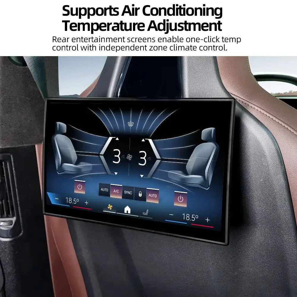 T Android Headrest Monitor For BMW X5 F15 X6 F16 5 Series IX I5 I7 X3 X7 3D Curved Screen  | AUTOKITSHOP
