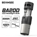 BEVINSEE 1PC 25W 3000LM BA20D H6 LED Motorcycle Headlight Bulb CANBUS Halogen Size High Br