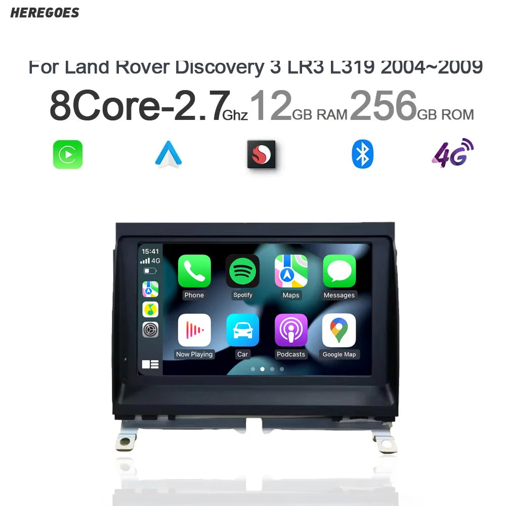 8.8" CarPlay Android 14 Car Radio GPS 8GB 256GB Multimedia WiFi Autoradio Navigation for Land Rover Discovery 3 LR3 L319