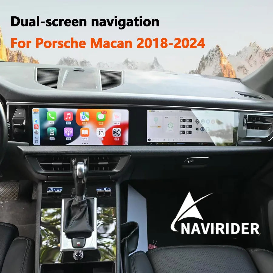 Stereo DSP Navigation Radio For Porsche Macan 2018-2024 Double Interactive Screen Android  | AUTOKITSHOP