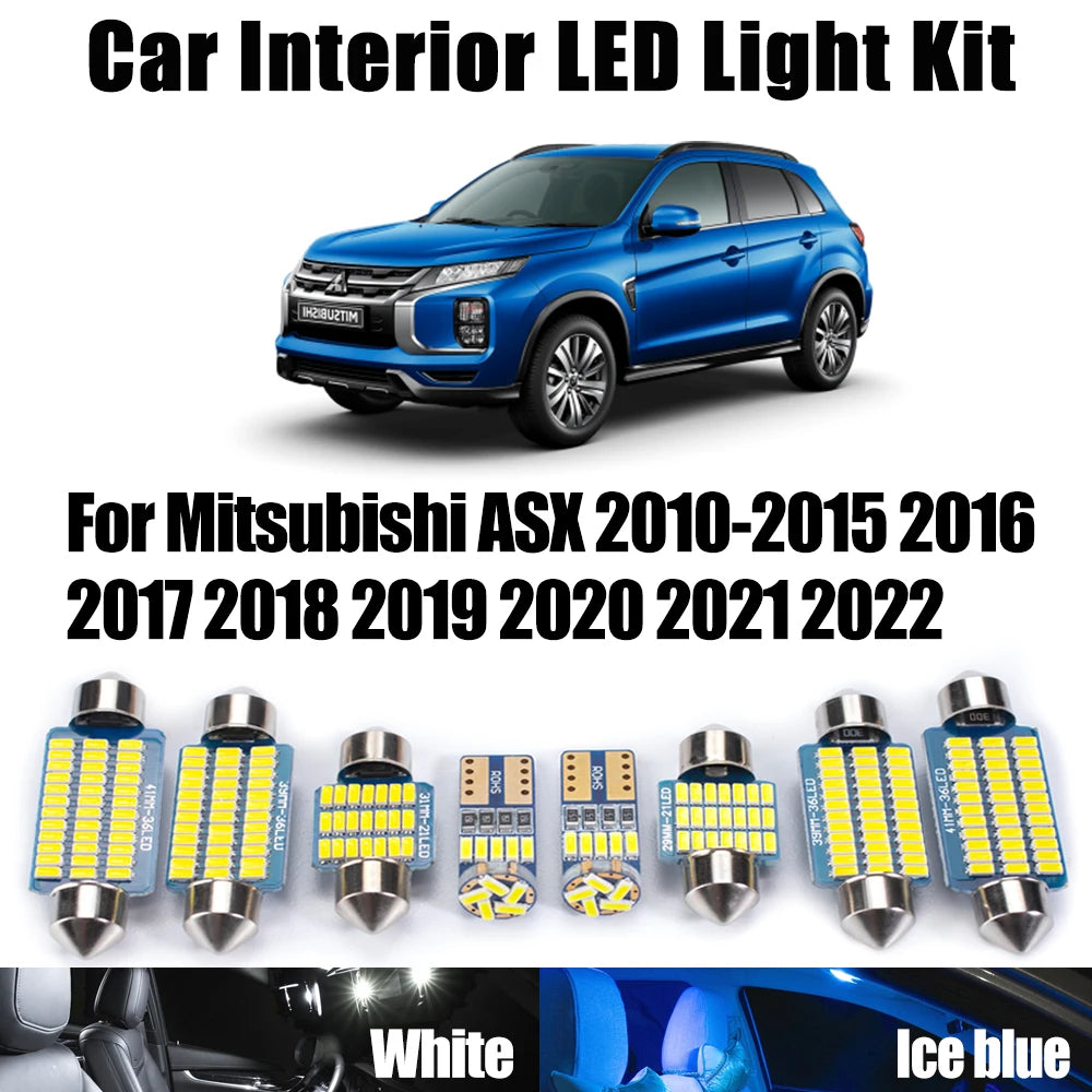 11-Piece LED Interior Light Kit for Mitsubishi 2010-2018 - Canbus Error-Free Interior Bulbs
