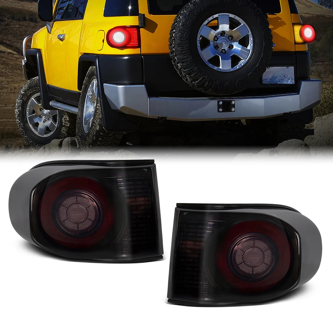 For Toyota FJ Cruiser 2007 2008 2009 2010 - 2018 2019 2020 LED Car Tail Lamps Reverse Brak | AUTOKITSHOP