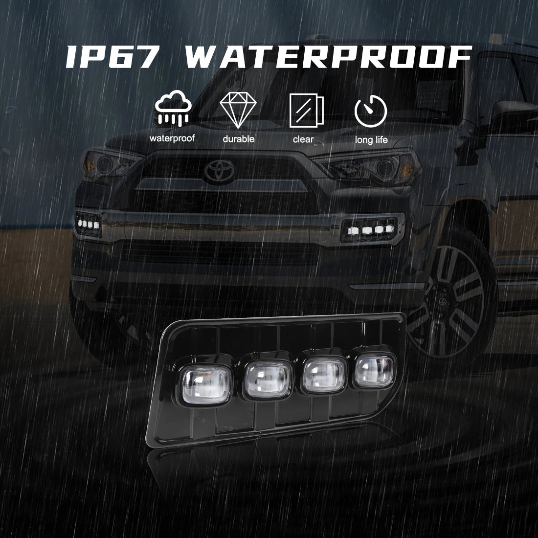 DRL Daytime Running Lights Bumper Lamp for Toyota 4Runner 4 Runner Limited LTD 2013 - 2022 | AUTOKITSHOP