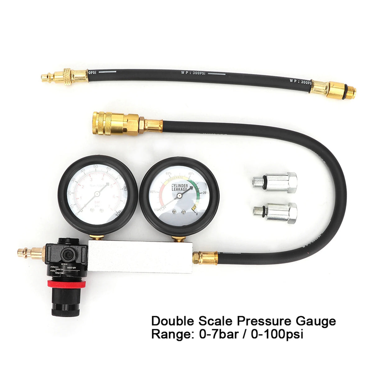 Cylinder Compression Pressure Tester Cylinder Leak Tester Double Pressure Gauge Compression Leak - Automotive LED Light