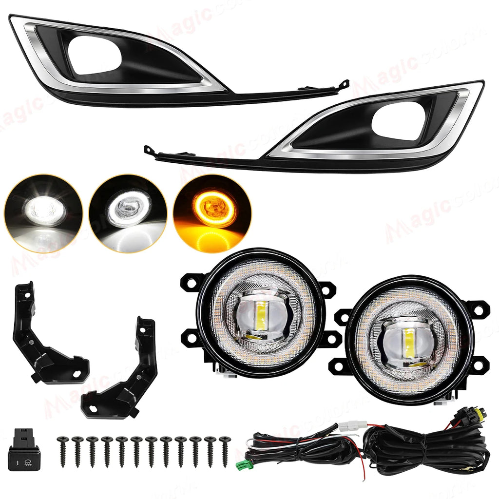 Car Fog Lamps For Toyota Noah 2018 2019 2020 2021 Front Bumper Halogen LED Daylights DRL D | AUTOKITSHOP