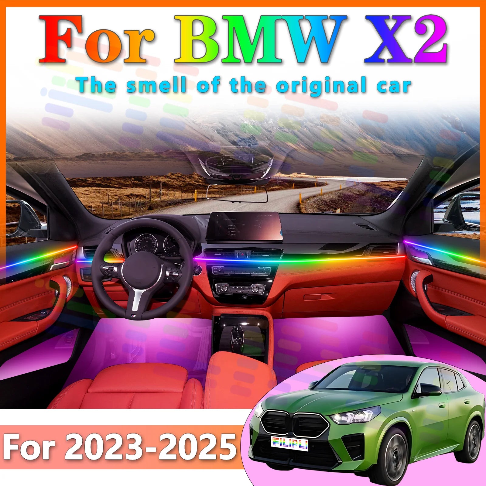 RGB - Ambient Light - for BMW U10 X2 - App Control - Car Interior Lighting | AUTOKITSHOP