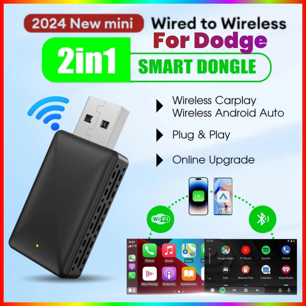 2024 New LEXXSON 2in1 Wireless Android Auto Adapter Carplay Wireless For Dodge Ram 1500 25 | AUTOKITSHOP