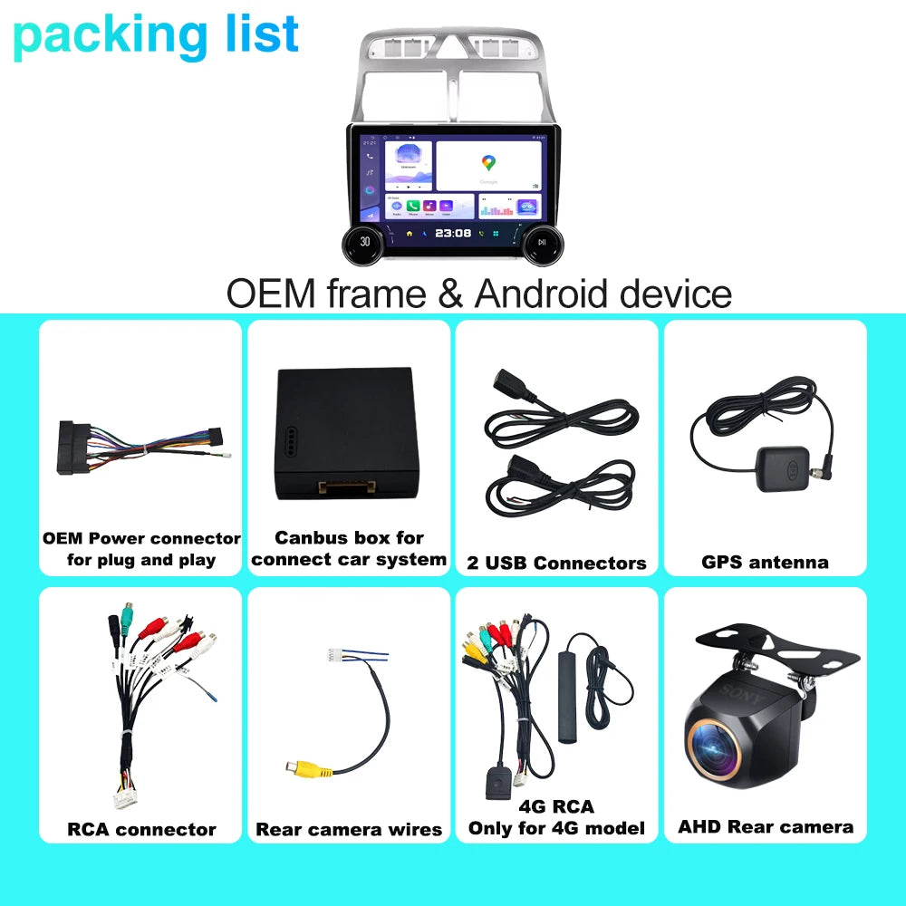 5G WIFI For Peugeot 307CC 307SW 2002 - 2013 Car Android Auto Radio Carplay Navigation Mult