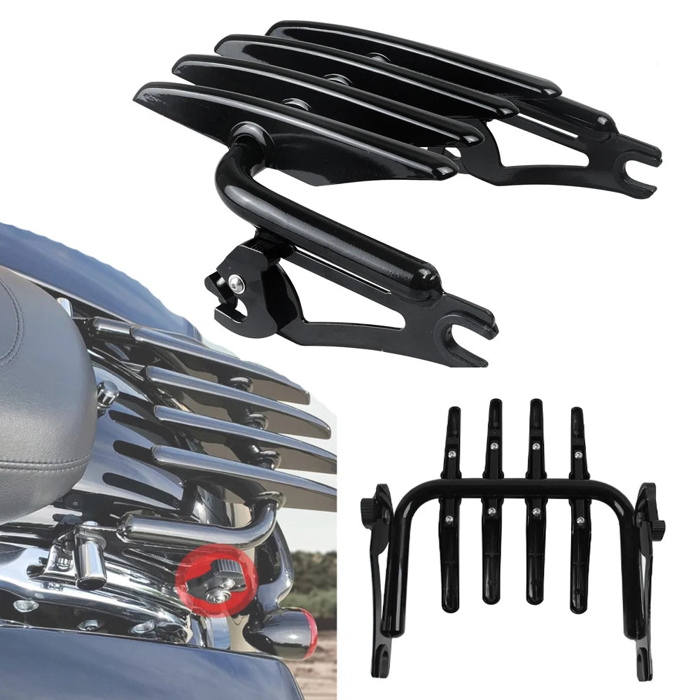 Black Stealth Luggage Rack for Harley Electra Street Glide Road King FLHX FLHT Ultra Limited 200 - Automotive LED Light
