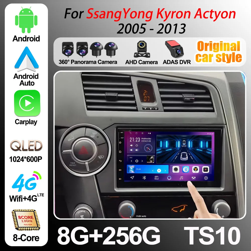 Android 16 For Ssangyong Kyron Actyon 2005-2013 Carplay Auto Video Player Car Radio Multim | AUTOKITSHOP