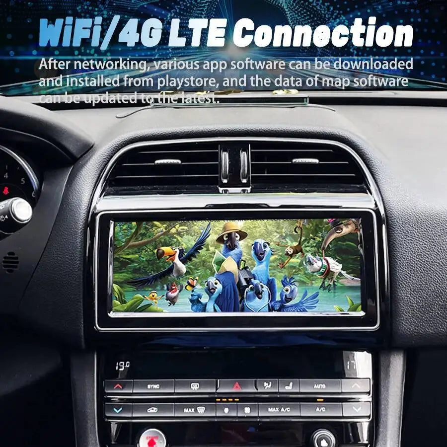 Android 15 10.25'' Car multimedia video player HU DSP Carplay QLED Screen For Jaguar XE F