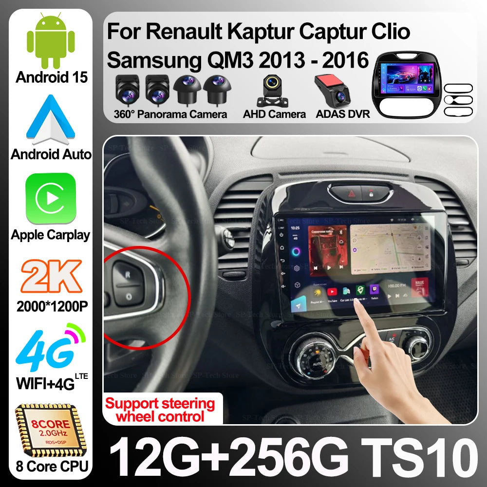 Android 16 Car Radio For Renault Kaptur Captur Clio Samsung Qm3 2013 2014 2015 2016 Wirele | AUTOKITSHOP