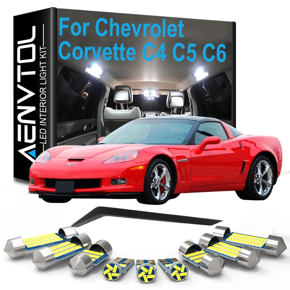 Car Accessories LED Bulb Interior Dome Map Light Kit For Chevrolet Chevy Corvette C4 C5 C6