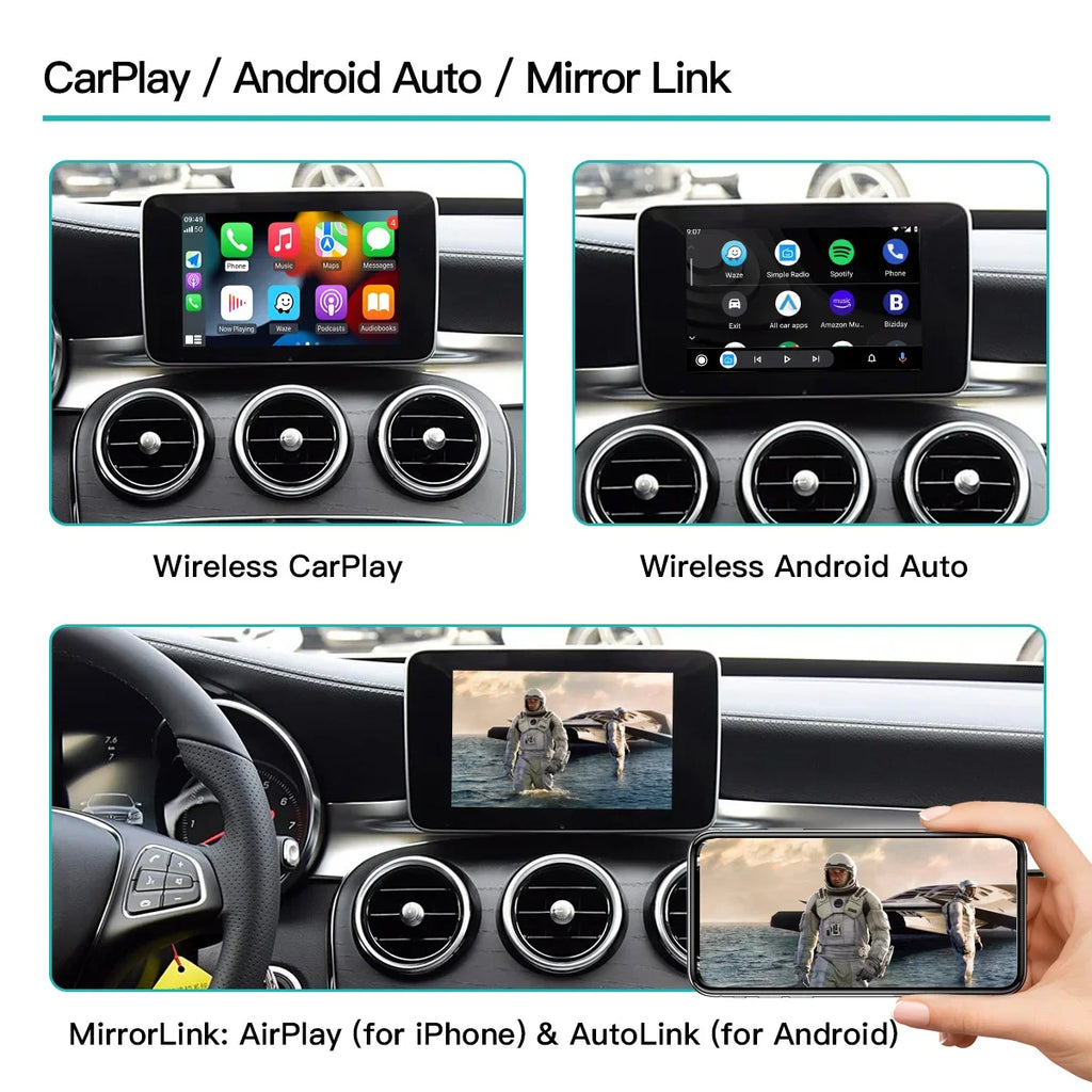 AUTOABC Wireless CarPlay Android Auto for Mercedes Benz A B C E Class GLA CLA CLE W205 W17 | AUTOKITSHOP