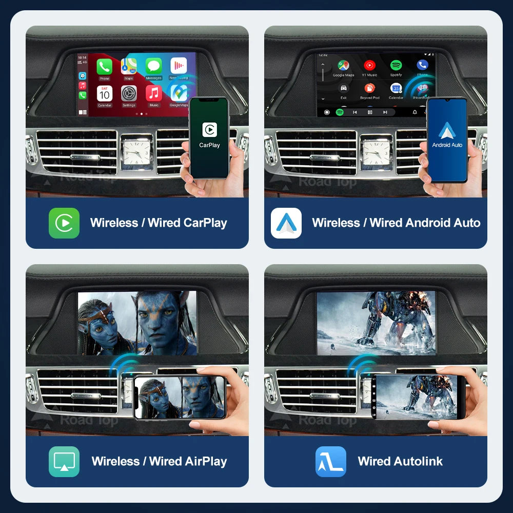 Road Top Wireless CarPlay Android Auto for Mercedes Benz CLS W218 NTG4.5/NTG4.7 2011-2015, | AUTOKITSHOP