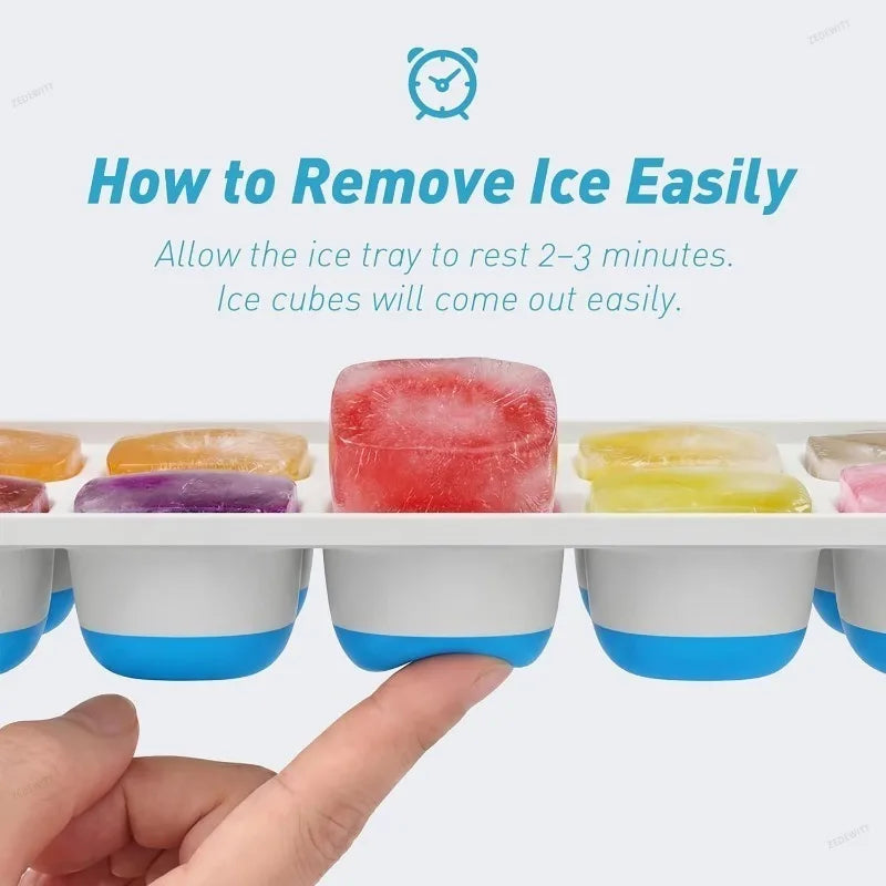 Stackable Ice Cube Tray Set 3 Pack With Lid And Storage Bin Silicone Bottom Freezer Mold With Ic - Automotive LED Light