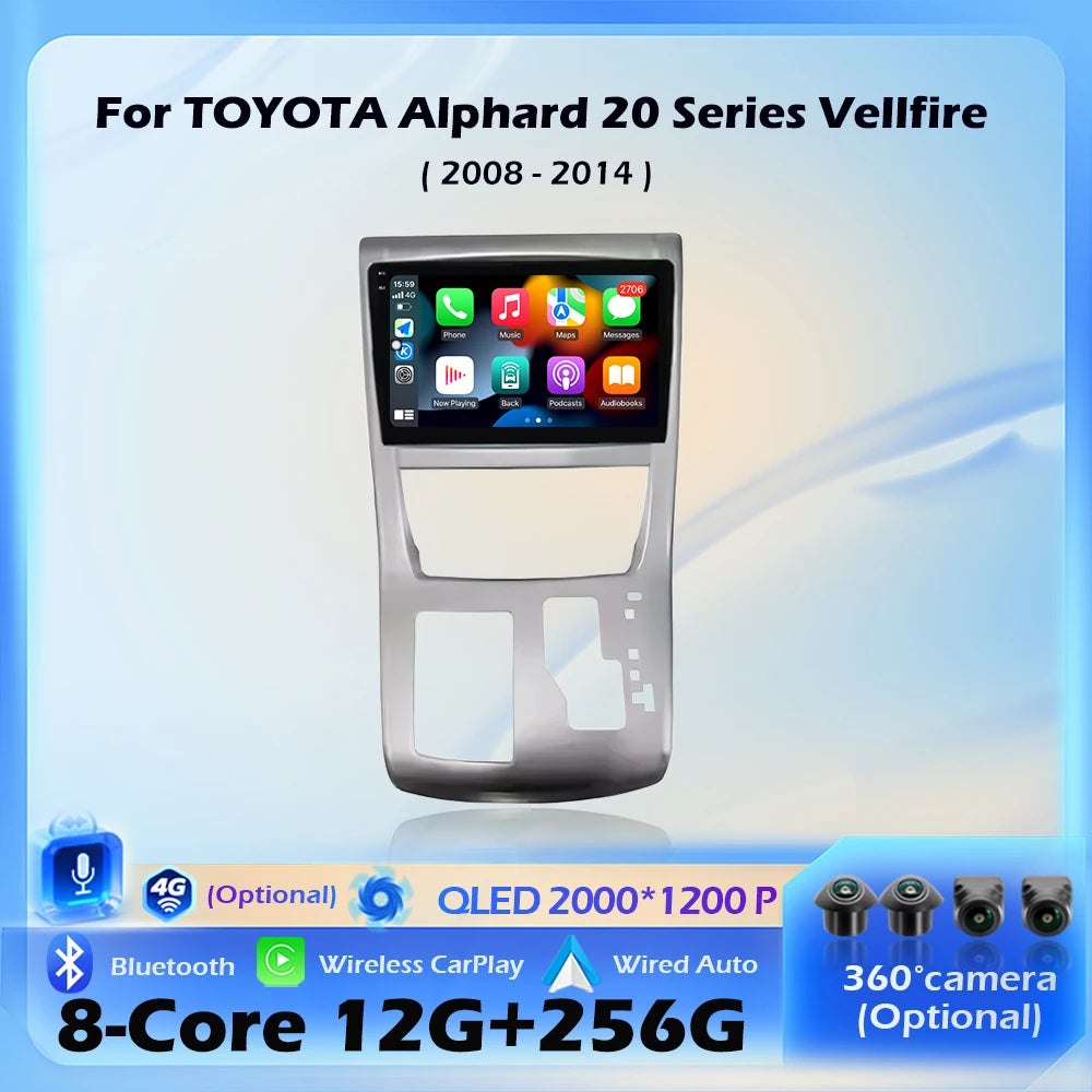 Car Intelligent System Wireless CarPlay For TOYOTA Alphard 20 Series Vellfire 2008 - 2014