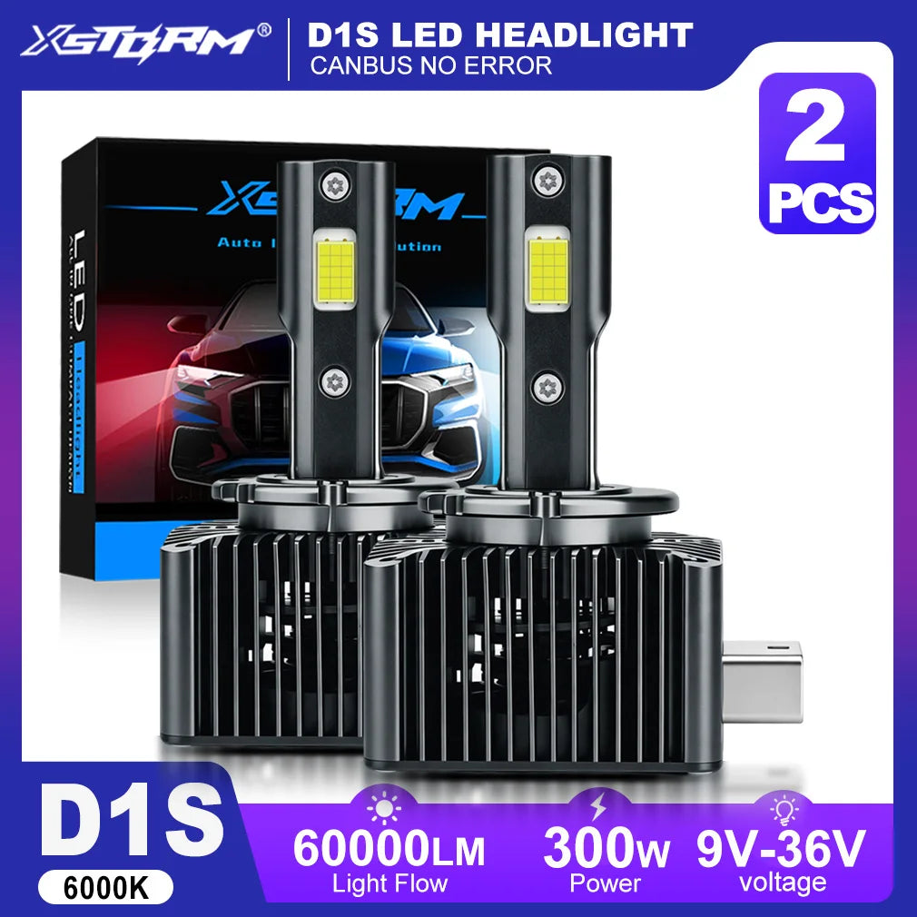 XSTORM D1S LED Headlights Canbus 60000LM 300W D2S D3S D4S LED Light for Car With Fan Auto