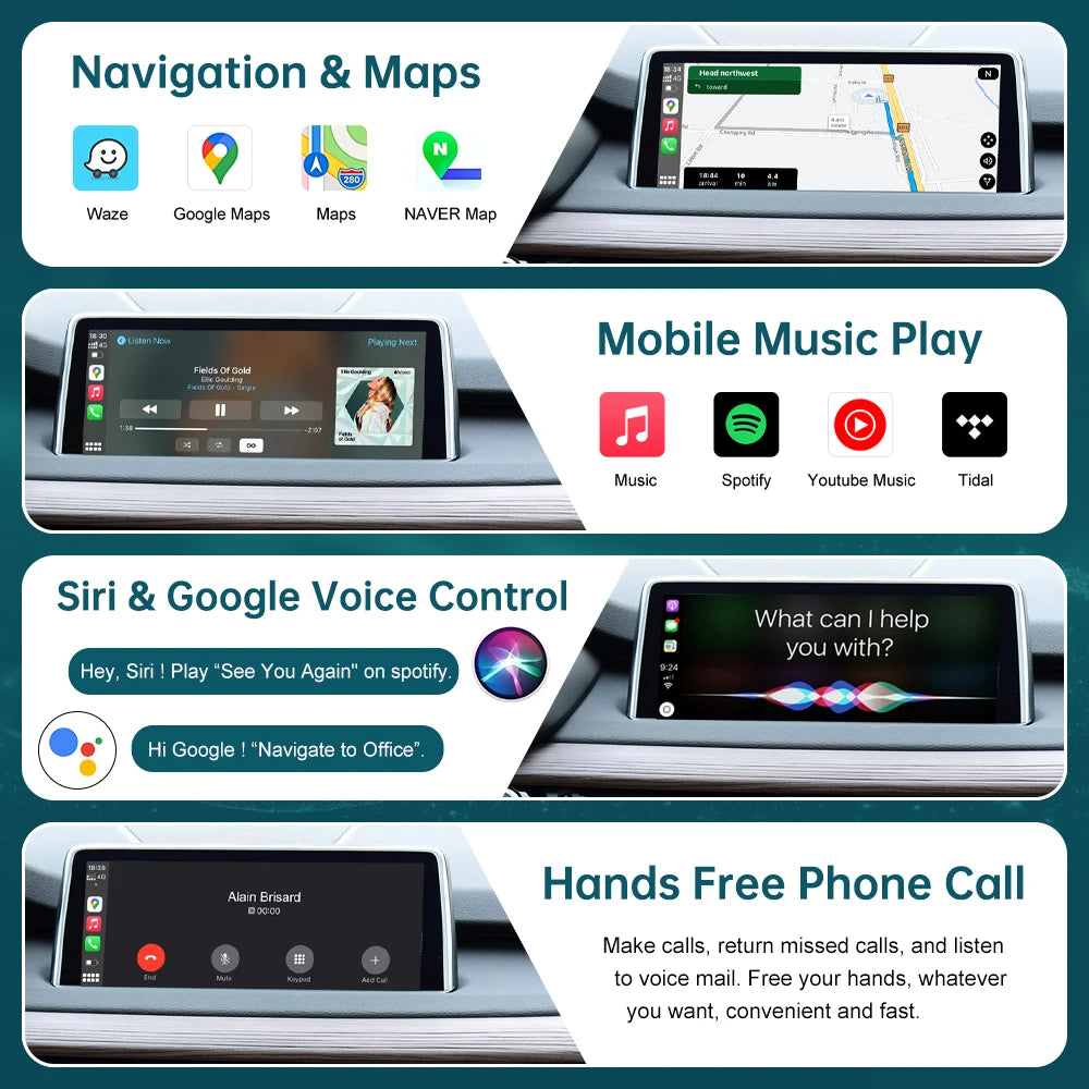 CN Wireless CarPlay RoadTop for BMW X5 F15 F85 X6 F16 F86 2014-2020 X1 F48 2016-2020 with