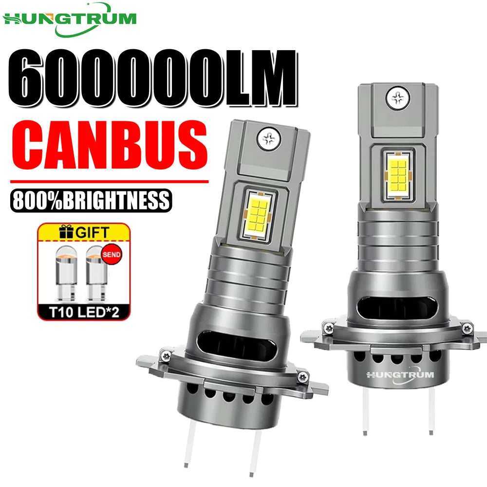9084 CSP CHIPS Upgraded H7 LED Headlight 600000LM CANBUS Super Bright Headlamp 6000K White