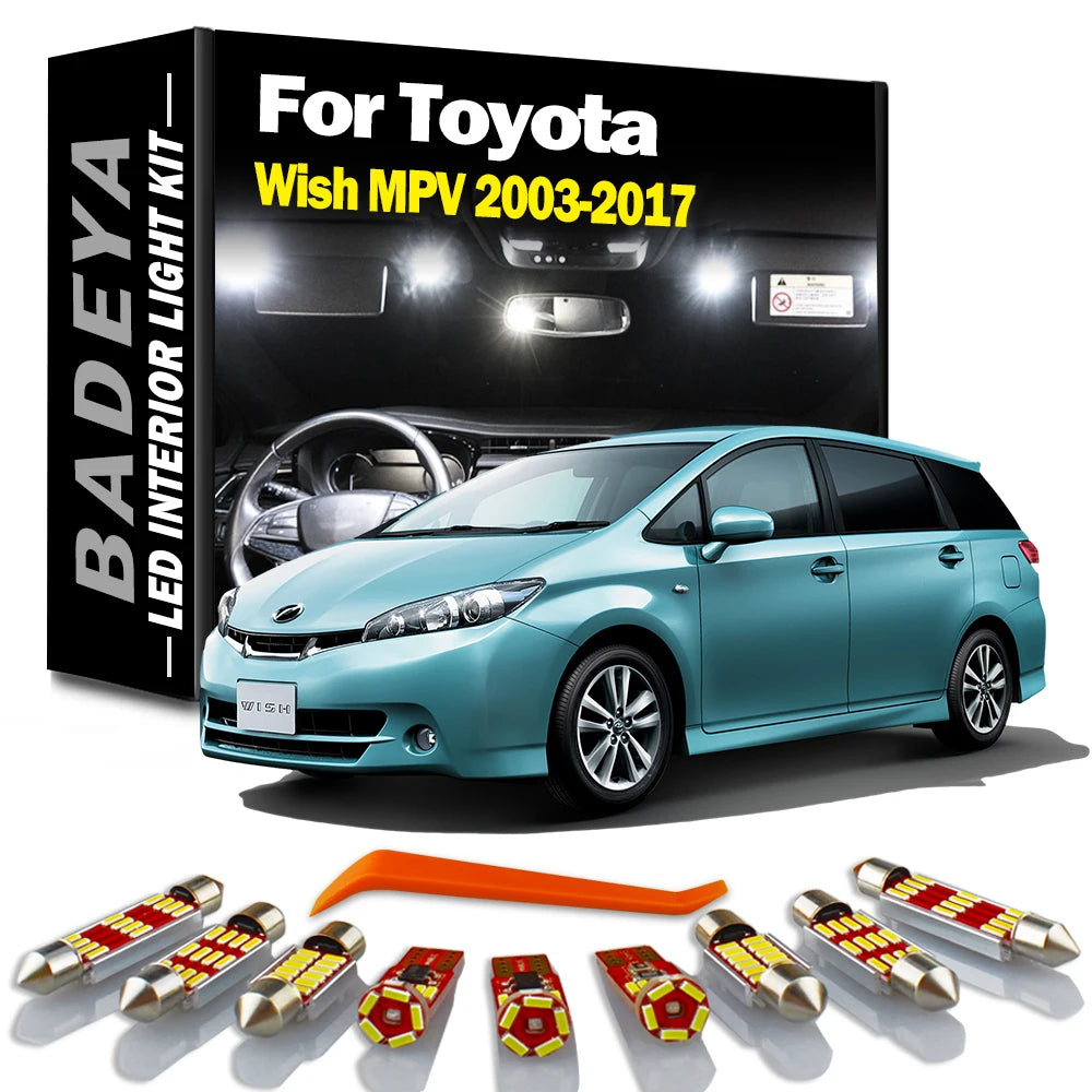 BADEYA LED Interior Indoor Map Dome Light Kit For Toyota Wish MPV 2003-2010 2011 2012 2014