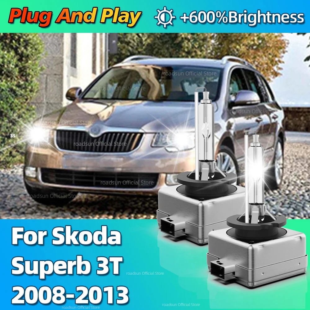 For Skoda Superb 3T 2008 2009 2010 2011 2012 2013 HID Xenon Headlights Longer Life Replace