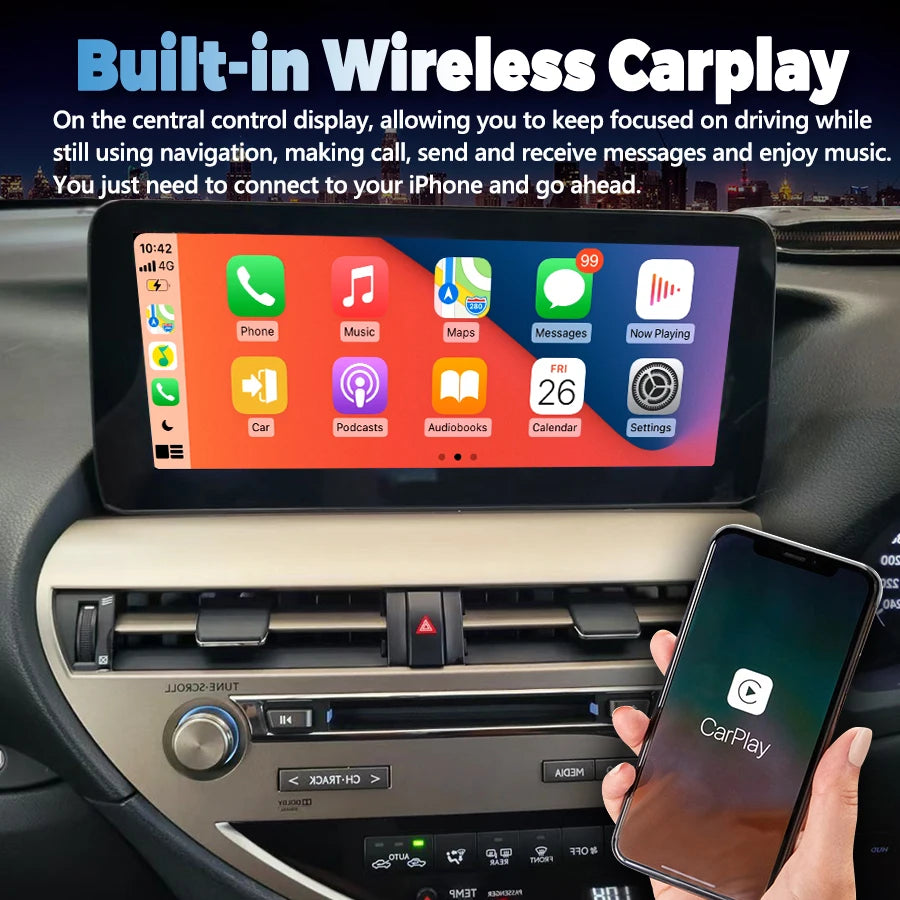RHD DSP Car Radio GPS For LEXUS RX350 RX270 RX300 2009-2014 CarPlay 12.3inch Android 14 Sc