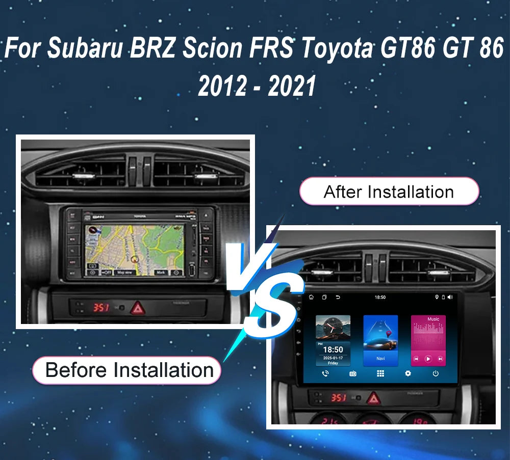 Car Android 16 For Subaru BRZ Scion FRS Toyota GT86 GT 86 2012-2021 Auto Radio Stereo Mult