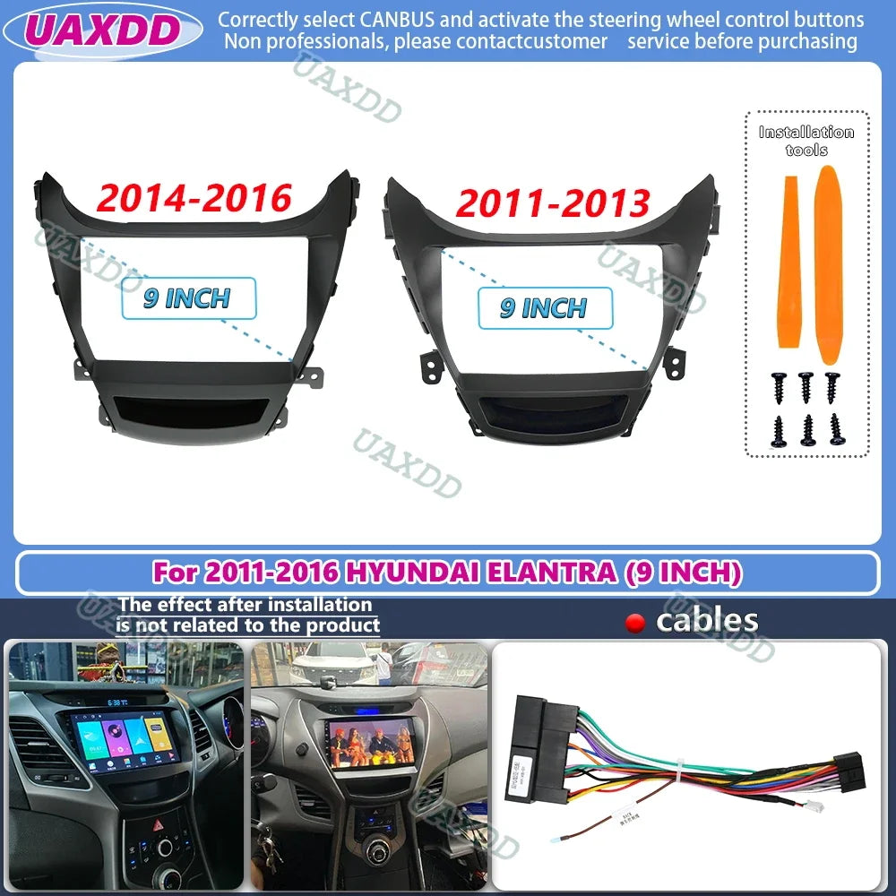 For 2011-2016 Hyundai elantra 9inch car dvd radio android stereo frame panel fascia audio