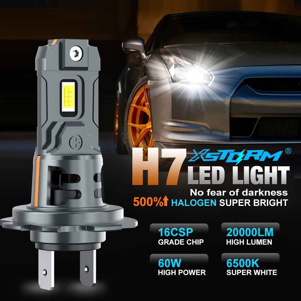 XSTORM H7 LED Headlight Bulb Canbus Mini Kit 60W 20000LM 6500K CSP for Car Headlamp White